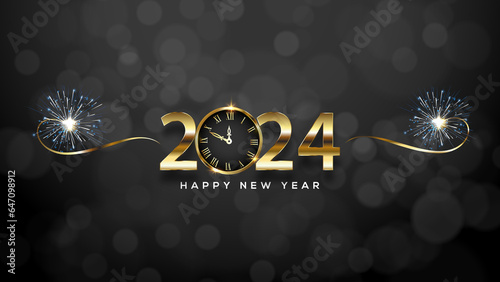 Happy New Year 2024  Greeting Card