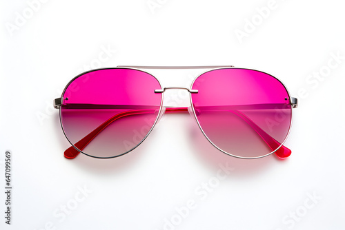 Trendy Aviator Sunglasses with Pink Lenses