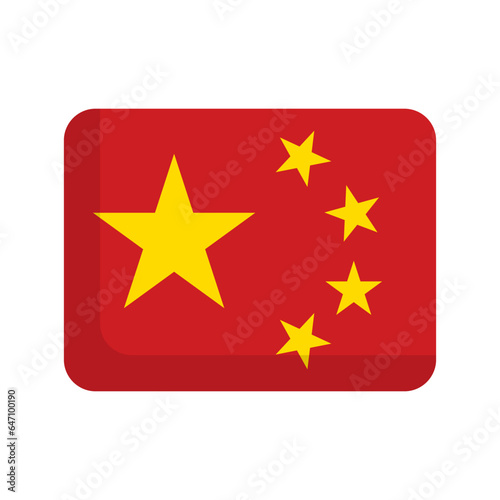Simple Chinese flag icon. Vector.