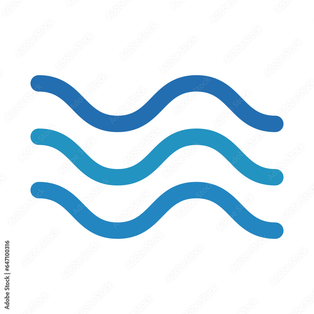 Ocean wave symbol. Beach symbol. Vector. Ocean wave symbol. Beach symbol. Vector.