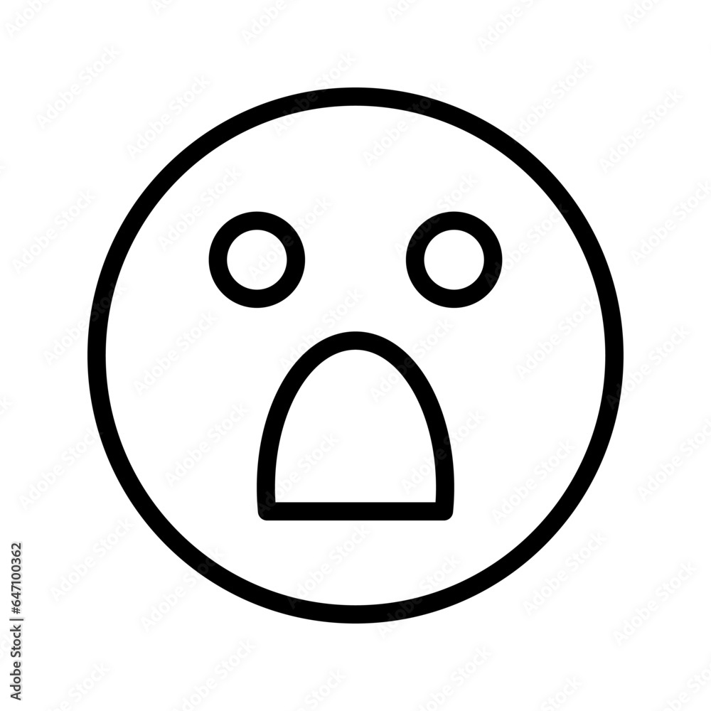 Simple surprised face icon. Vector. Simple surprised face icon. Vector.