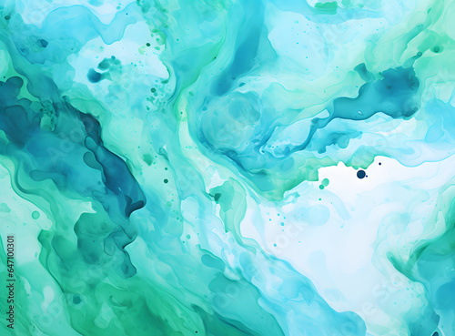 背景素材　ブルーグリーンのマーブル模様