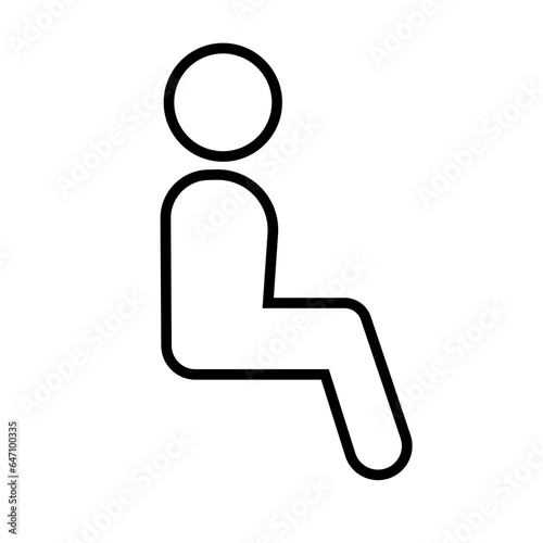 Simple sitting person icon. Vector.