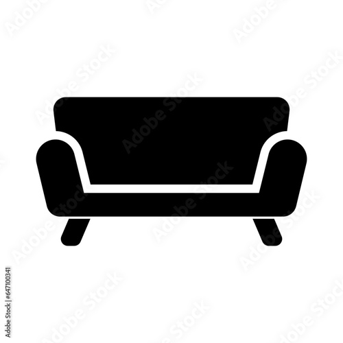 Simple sofa silhouette icon. Vector.