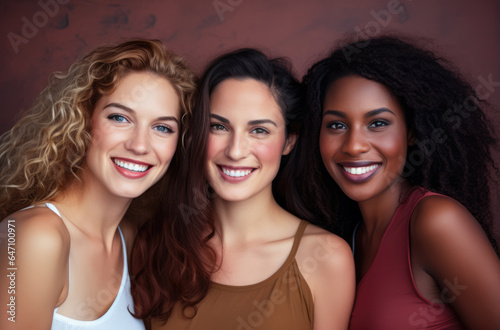 Group of cheerful middle aged women together