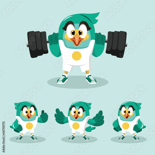 bird fitness illustration vector design
