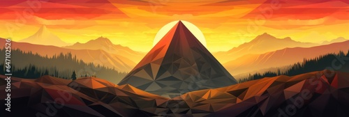 Httpssmjrunynhbncofvqk Bitcoin In A Triangular Mountaint Sunset