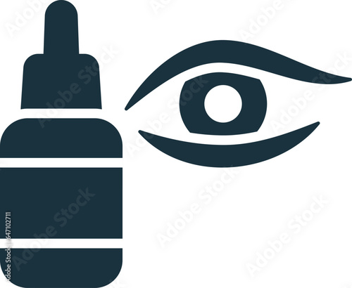 Eye drops icon. Monochrome simple sign from pharmacy collection. Eye drops icon for logo, templates, web design and infographics.