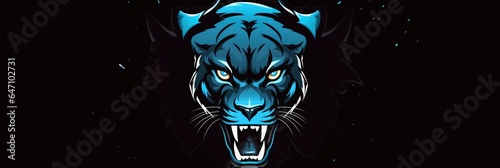 Panther Face Sticker On Isolated Transparent Background