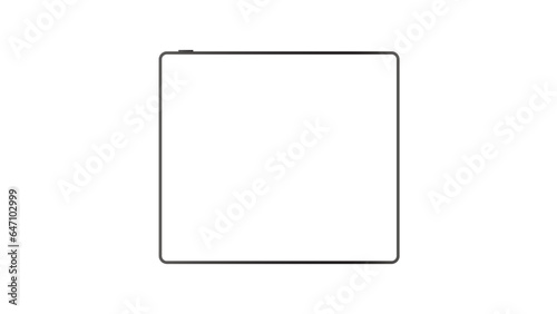 tablet black color with blank touch screen and flare isolated on white background. realistic and detailed device mockup. stock vector illustration