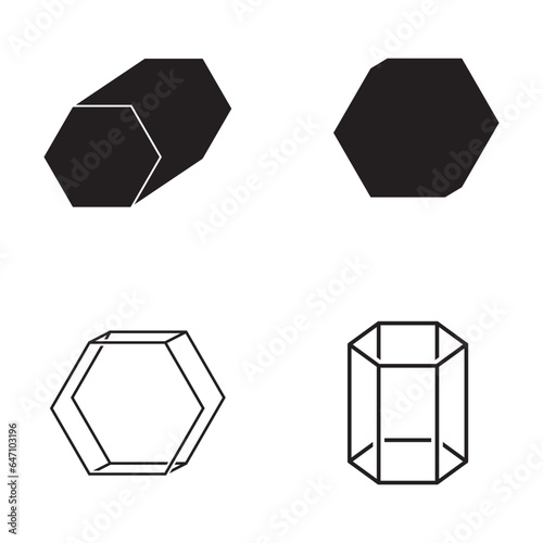 hexagon 3d icon vector