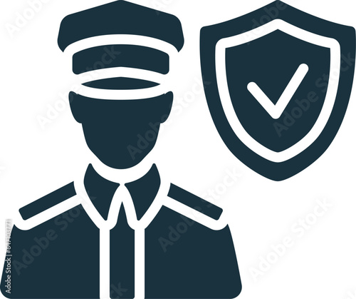Security staff icon. Monochrome simple sign from security collection. Security staff icon for logo, templates, web design and infographics.