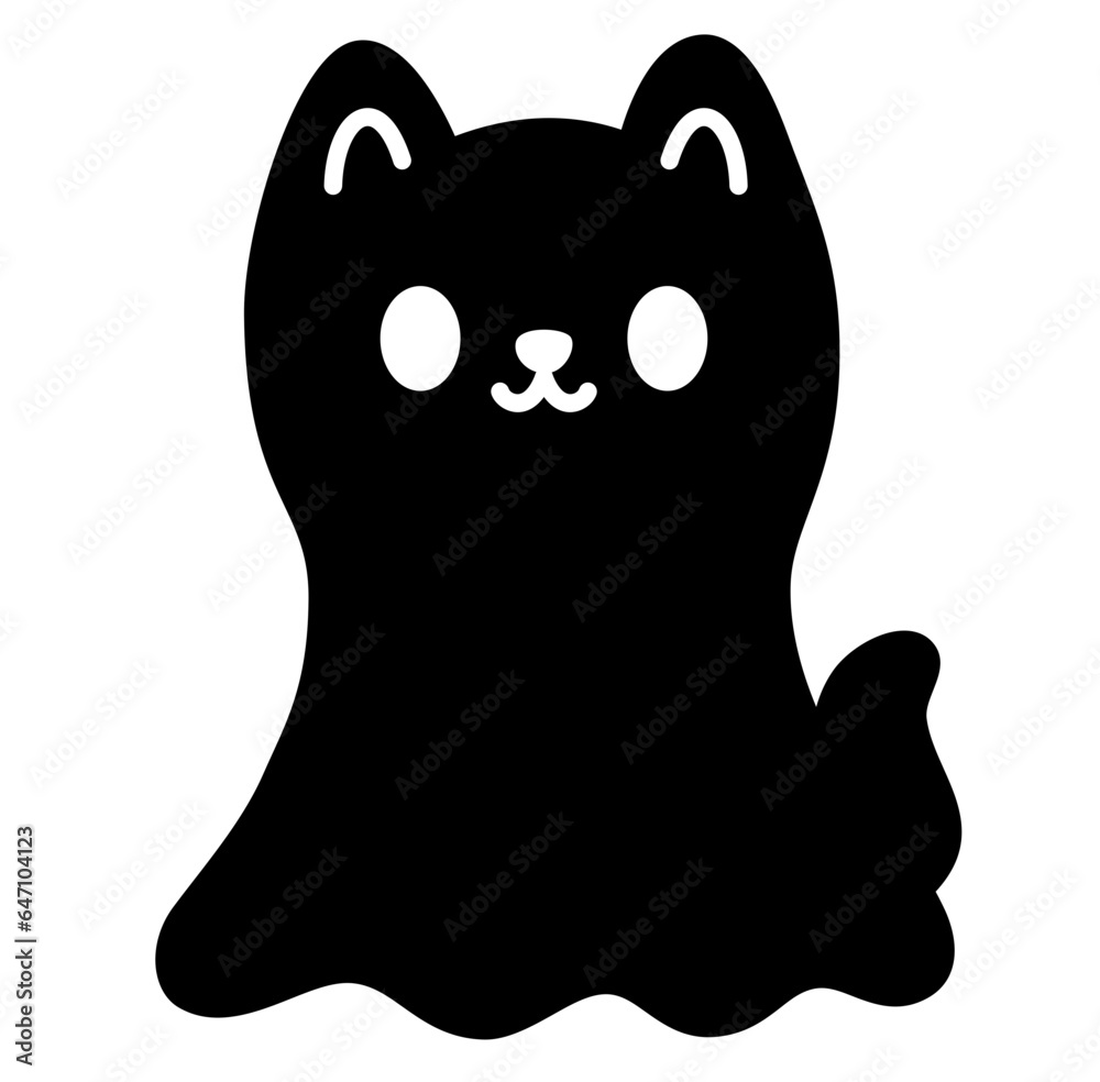 Cute kawaii dog ghost halloween cartoon silhouette Cute kawaii dog ghost halloween cartoon silhouette