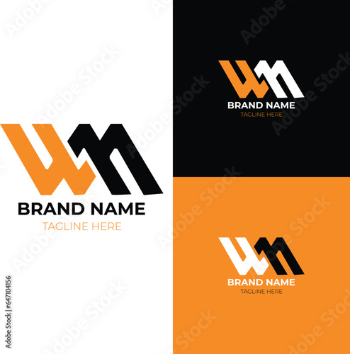  wm letter initial logo design vector graphic idea creative concept
