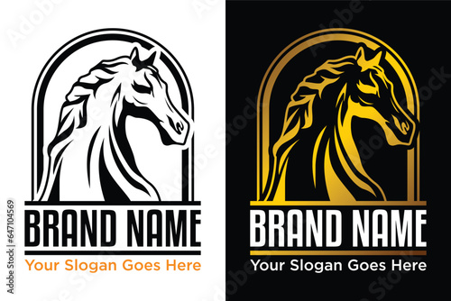 simple modern Horse head logo illustration design