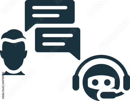 Chat bot icon. Monochrome simple sign from speech collection. Chat bot icon for logo, templates, web design and infographics.