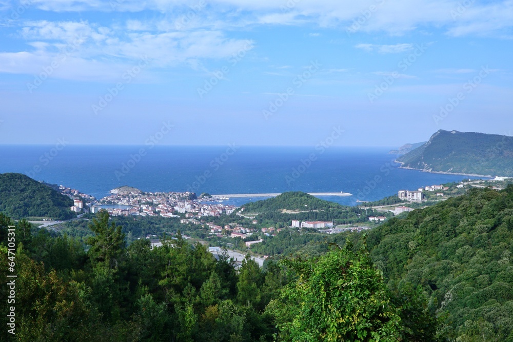 View of old town of Amasra in Bartın district of Turkey.