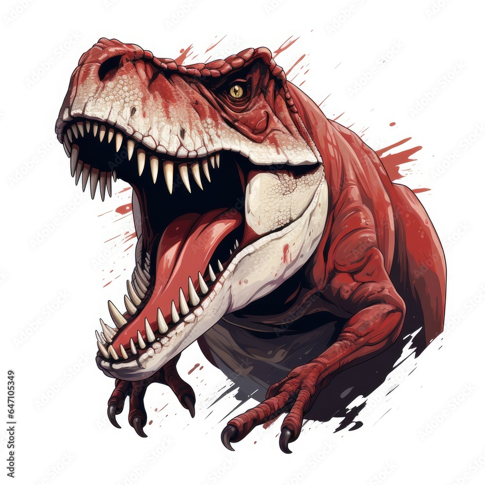 Cartoon illustration of t-rex, AI generated Image