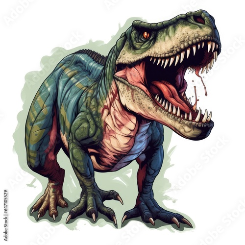 Cartoon illustration of t-rex  AI generated Image