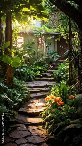 Navigating the Wild Home Garden and Pathway Oasis. Generative AI 9