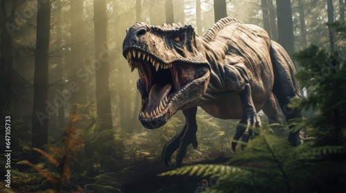 T-rex in the forest, AI generated Image © musa