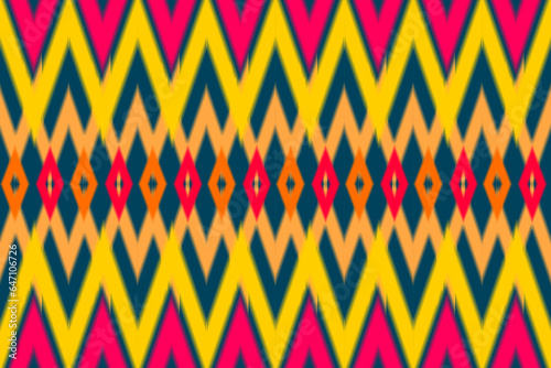Ethnic abstract ikat art. Seamless pattern in tribal, folk embroidery, and Mexican style. 
Aztec brown geometric art ornament print.Design for carpet,clothing, wrapping,fabric,textile,Ikat
