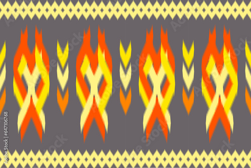 Ethnic abstract ikat art. Seamless pattern in tribal, folk embroidery, and Mexican style. 
Aztec brown geometric art ornament print.Design for carpet,clothing, wrapping,fabric,textile,Ikat
