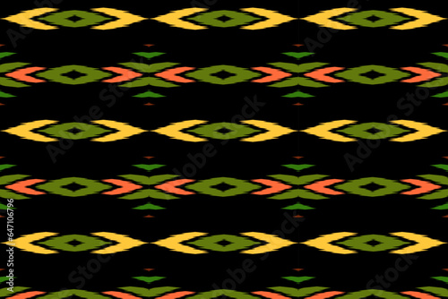 Ethnic abstract ikat art. Seamless pattern in tribal, folk embroidery, and Mexican style. 
Aztec brown geometric art ornament print.Design for carpet,clothing, wrapping,fabric,textile,Ikat
