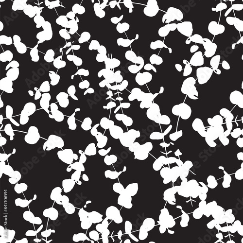 Artistic tropical hand drawing two colors floral seamless digital print pattern design Victorian Baroque Flowers and Leaves Vector  Isolated Background in Hawaiian style with big flowers