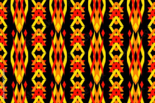 Ethnic abstract ikat art. Seamless pattern in tribal, folk embroidery, and Mexican style. 
Aztec brown geometric art ornament print.Design for carpet,clothing, wrapping,fabric,textile,Ikat
