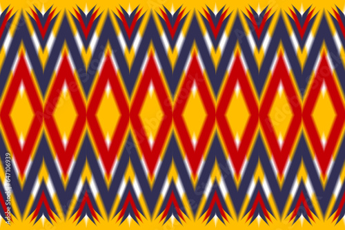 Ethnic abstract ikat art. Seamless pattern in tribal, folk embroidery, and Mexican style. 
Aztec brown geometric art ornament print.Design for carpet,clothing, wrapping,fabric,textile,Ikat
