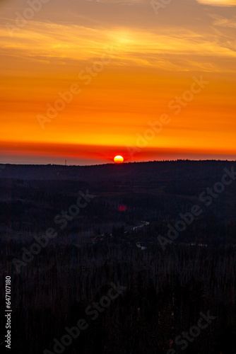 Sonnenuntergangstour durch den Nationalpark Harz auf die Achtermannshöhe bei Torfhaus - Niedersachsen - Deutschland