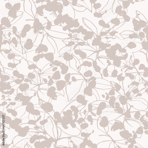 Artistic tropical hand drawing two colors floral seamless digital print pattern design Victorian Baroque Flowers and Leaves Vector  Isolated Background in Hawaiian style with big flowers © PATTERN_SPIRIT