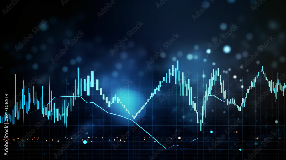 Background with blue digital uptrend graph for technology