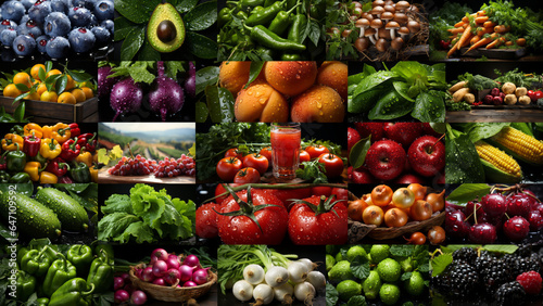 A Colorful Assortment of Fresh Organic Fruits and Vegetables