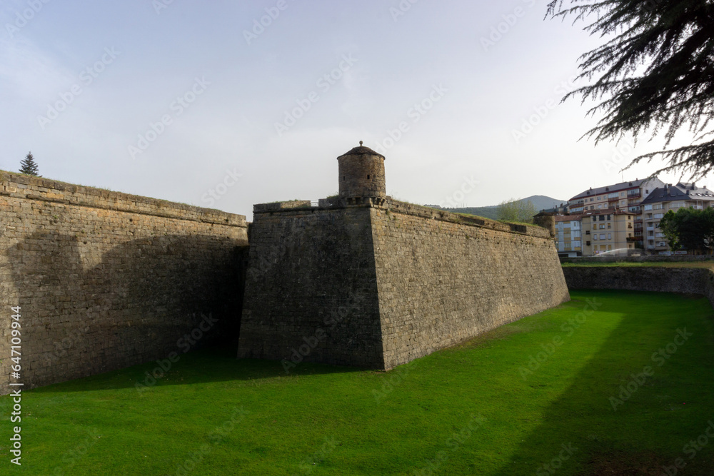 Partial view of the citadel of Jaca or Saint Peter's Castle (16th-17th centuries). Huesca, Aragon, Spain.