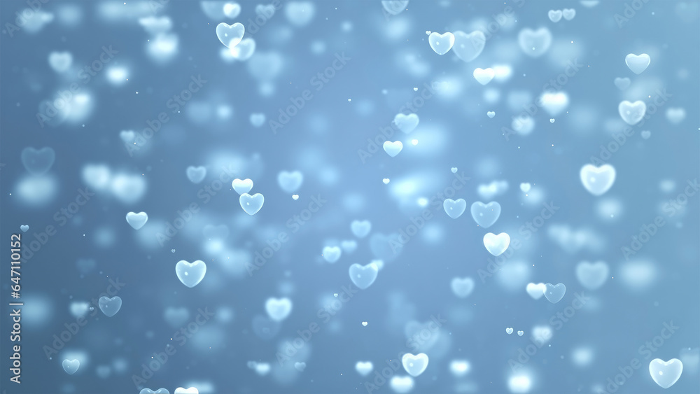 Clean bubble heart abstract background