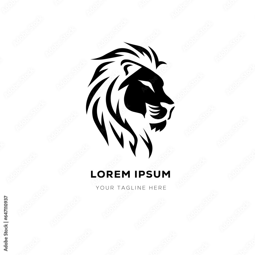 lion head silhouette lion head silhouette