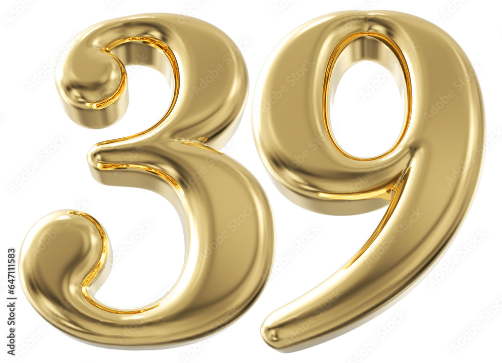 3d number 39 - gold number 3d number 39 - gold number