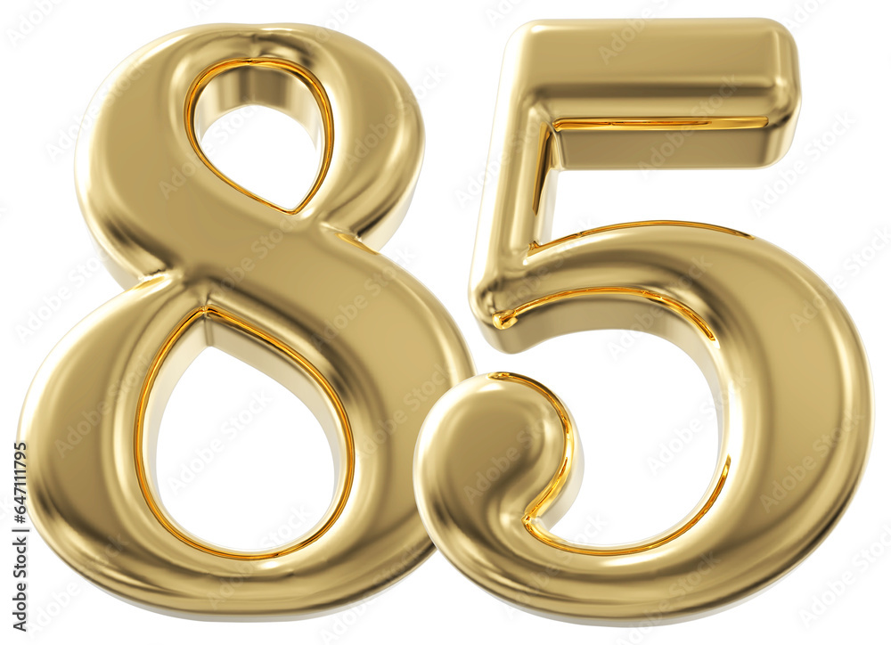3d number 85 - gold number 3d number 85 - gold number