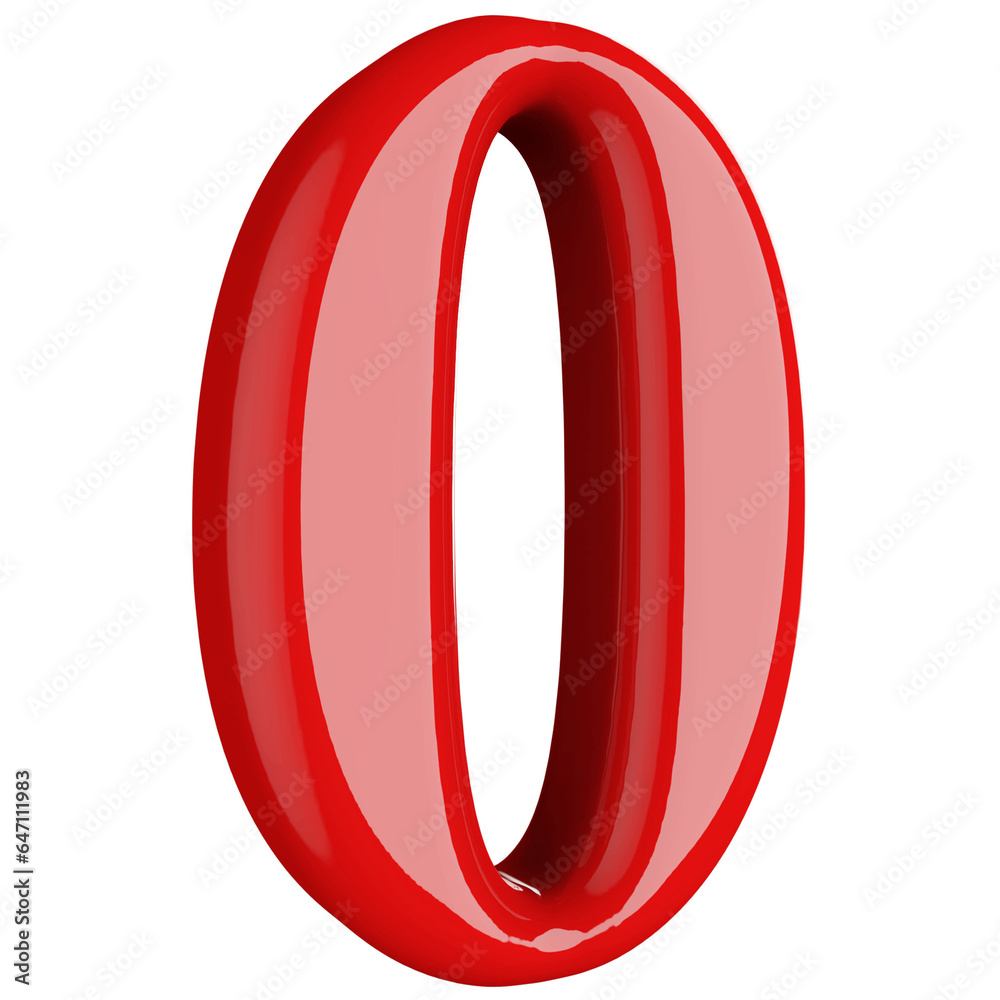 0 Number Red 3D Render 0 Number Red 3D Render