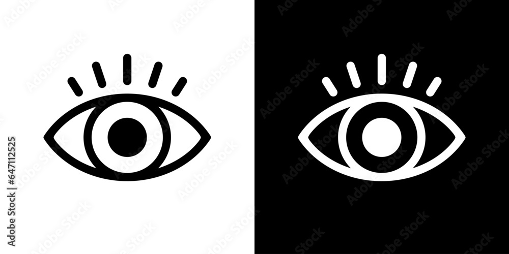Eye icon vector in flat style. View, watch sign symbol