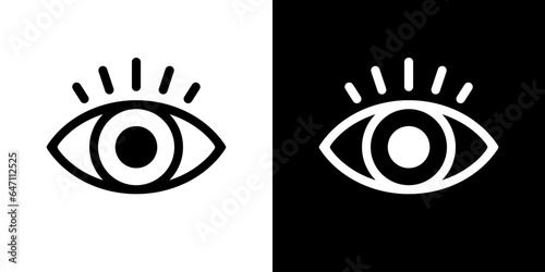 Eye icon vector in flat style. View, watch sign symbol