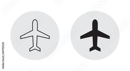 Airplane mode button icon vector in flat style. Plane sign symbol