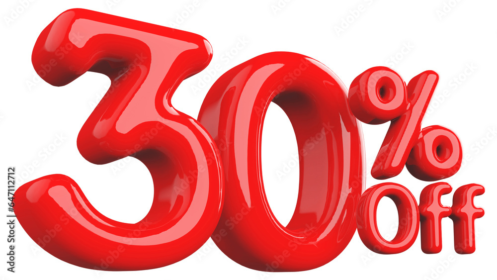 Discount 30 Percent Off - 3d Number Red Sale Discount 30 Percent Off - 3d Number Red Sale