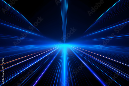 Beautiful abstract futuristic dark background with blue colour light. AI Generative
