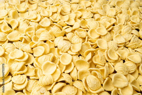 Raw Orecchiette Pasta, Homemade Dry Macaroni, Italian Recchietedde © ange1011