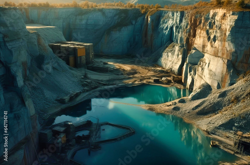An Aerial View of Quarry with Water Culvert