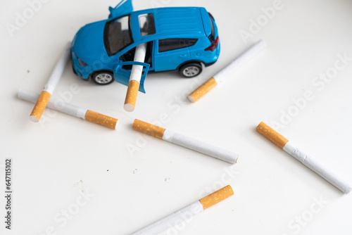 cigarette White background Smoke car photo