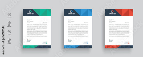 Professional business letterhead template design set © Ahdam